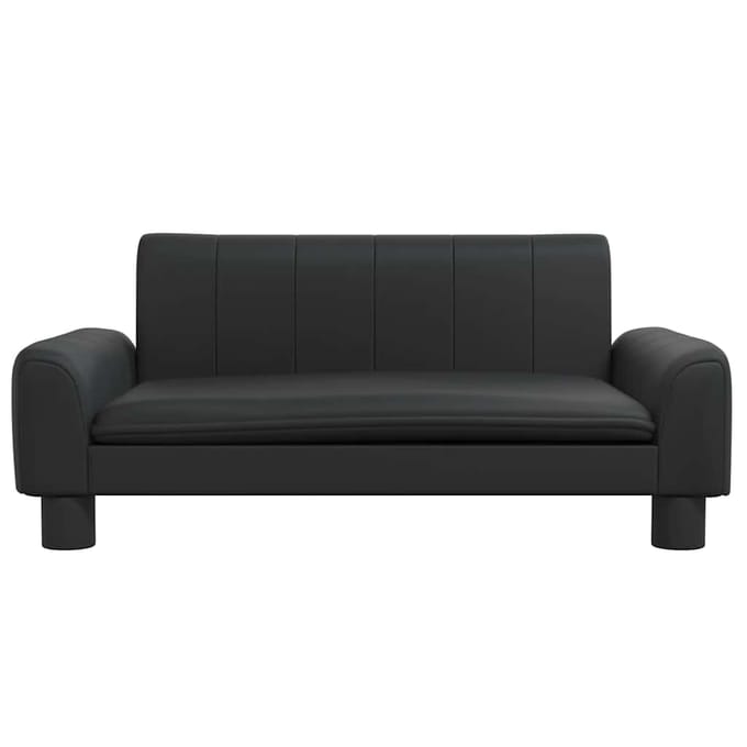 vidaXL - Kinderbank - 70x45x30 - cm - kunstleer - zwart