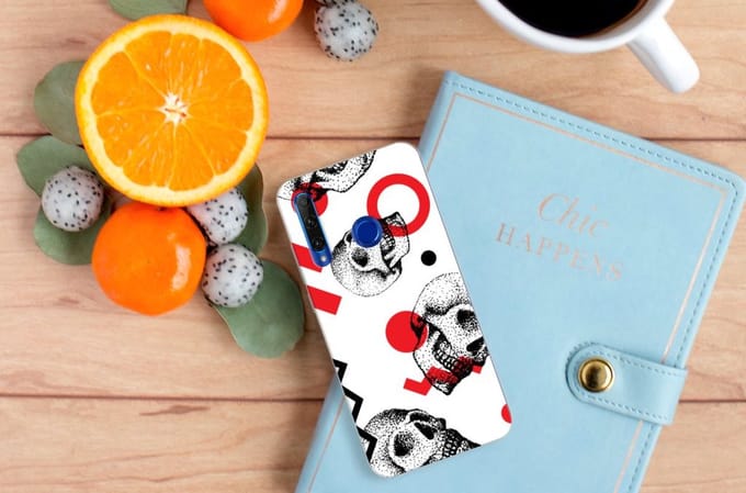 Back Cover voor Silicone Back Case Honor 20 Lite Skull Red