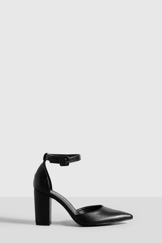 boohoo Dames 2 Part Pointed Heels | Black | Maat: 7