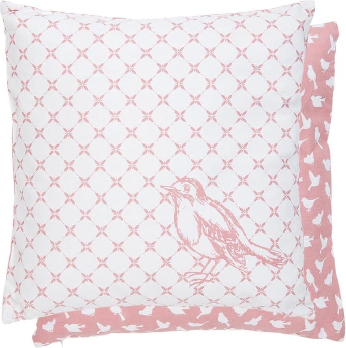 Kussenhoes | 40*40 cm | Roze | 100% Katoen | Vierkant | Vogels | Clayre & Eef | FY20