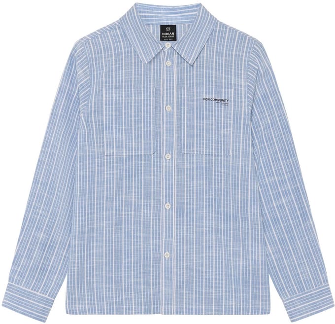 Indian Blue Jeans - Shirt Linen LS Stripe - Bel Air Blue - Maat 128