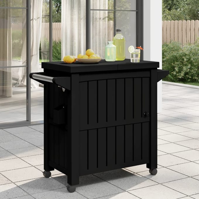 vidaXL - Serveerwagen - 3-in-1 - polypropeen - zwart