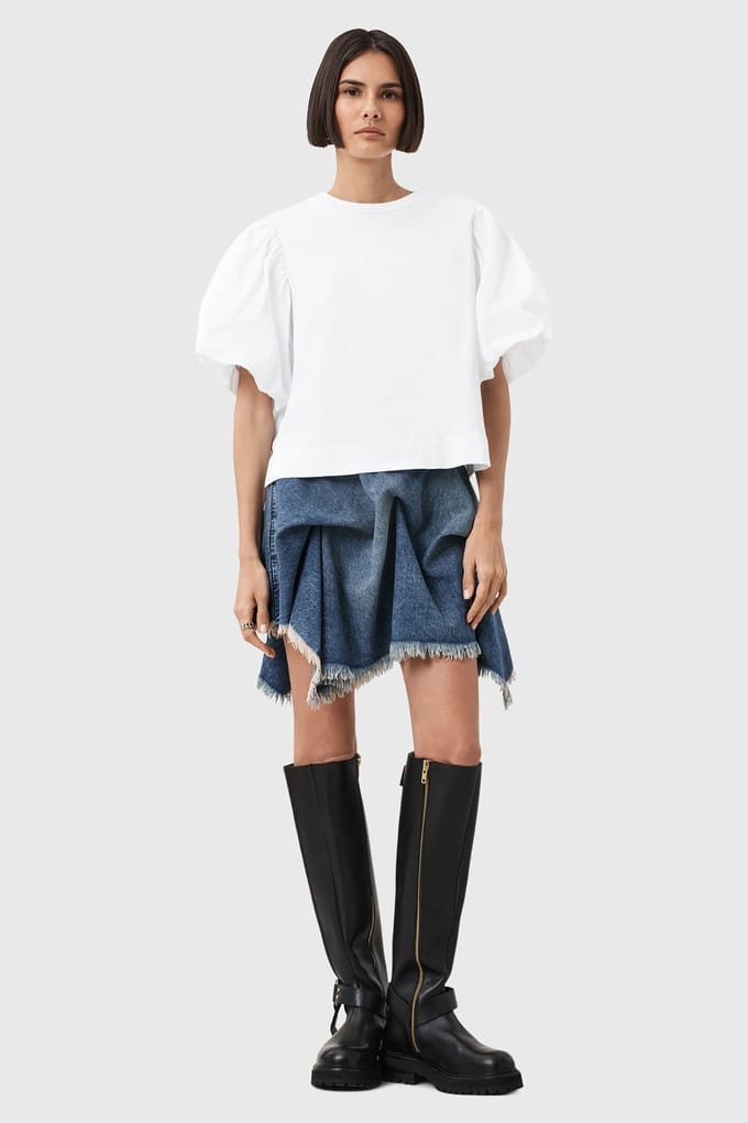 AllSaints Jess Tee Optic White Größe: S | Blusen Outlet | Damen | Weiß