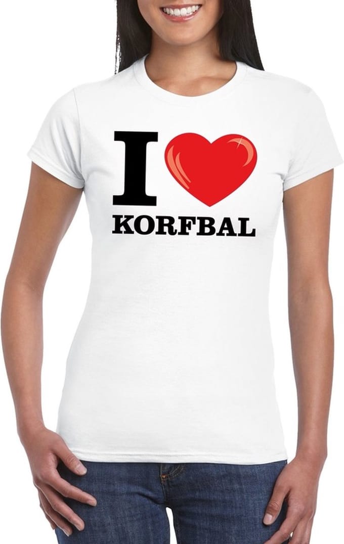 I love korfbal t-shirt wit dames M