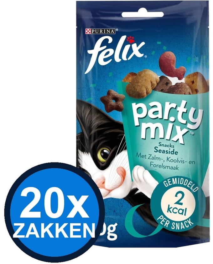 20x Felix - Partymix Seaside Mix - Kattenvoer Snacks - 60 g