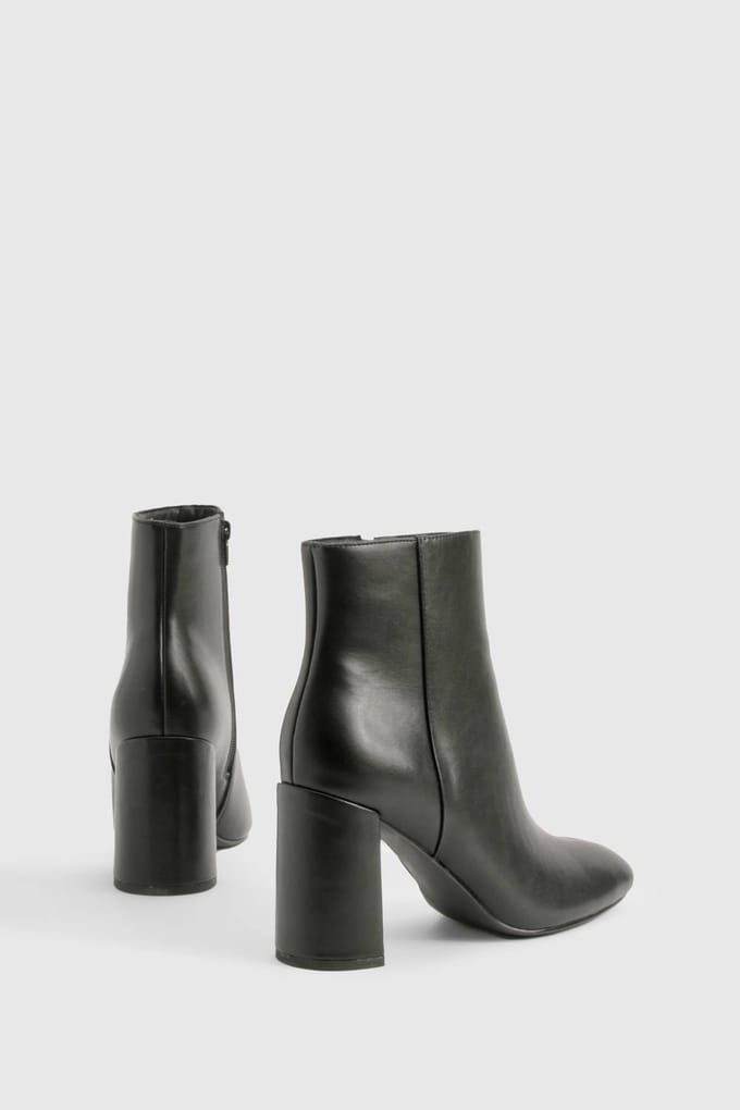 boohoo Dames Blockhaks Enkellaarsje | Black | Maat: 8