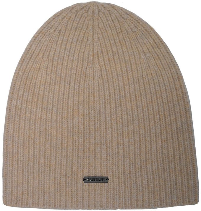 Stone Valley Gebreide Beanie zonder Omslagrand in Beige