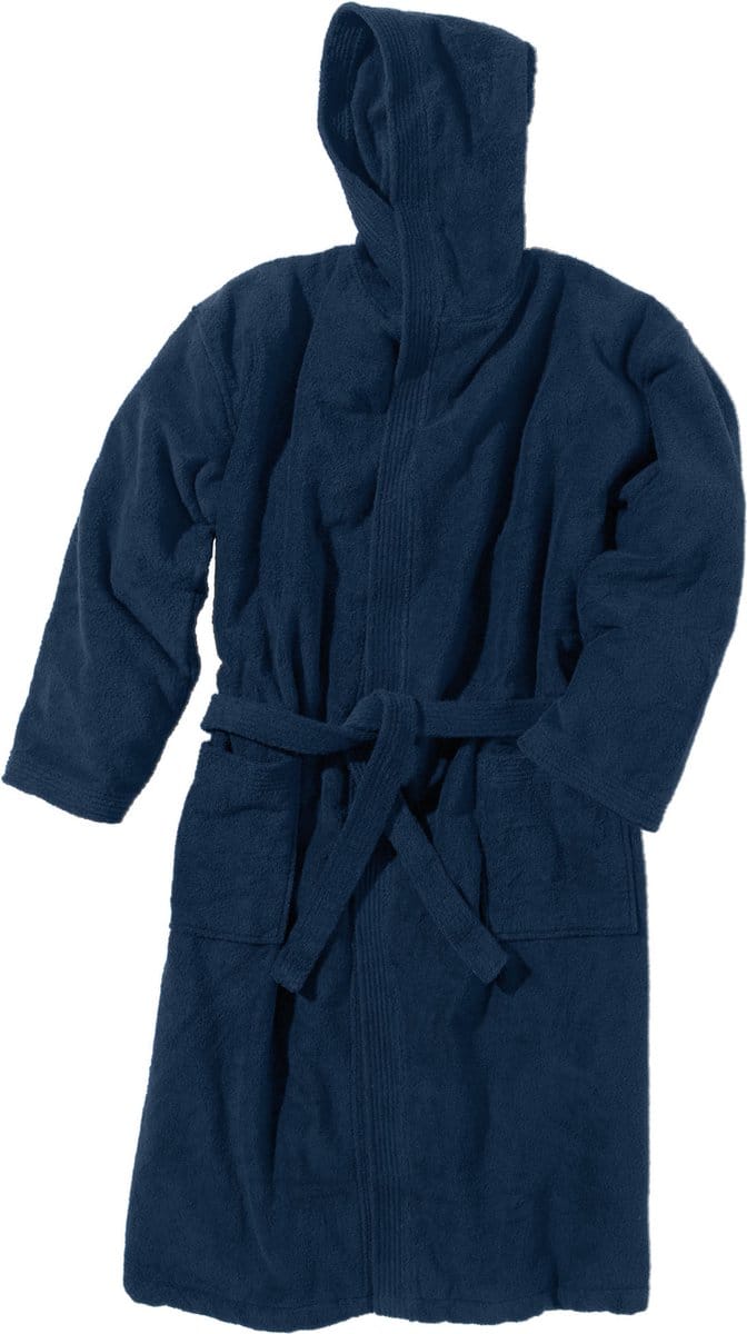 BECO badjas met capuchon, donker blauw, maat M