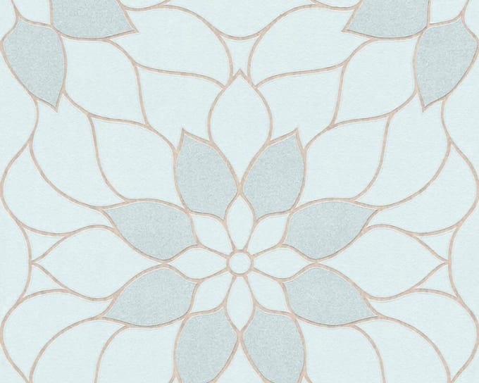 A.S. Création behang bloemen lichtblauw - AS-361714 - 53 cm x 10,05 m