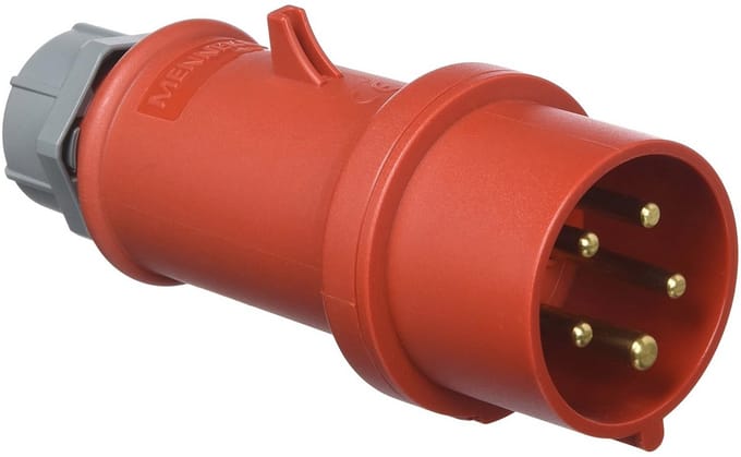 CEE Stekker 400V 16A - 5-polig IP44 - Rood