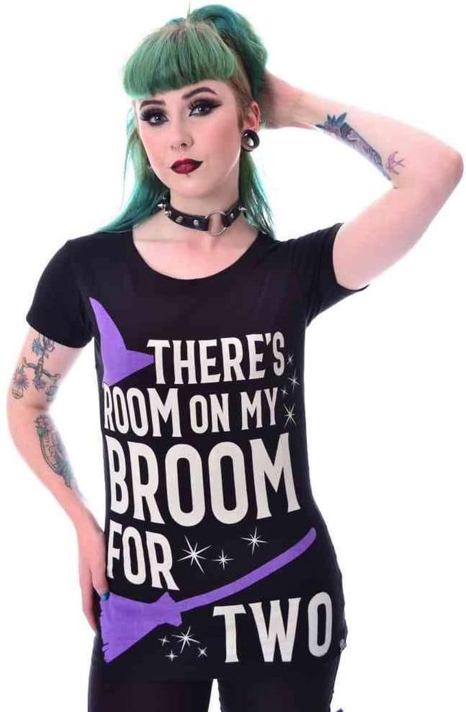 Cupcake Cult - ROOM ON MY BROOM Dames Tshirt - M - Zwart