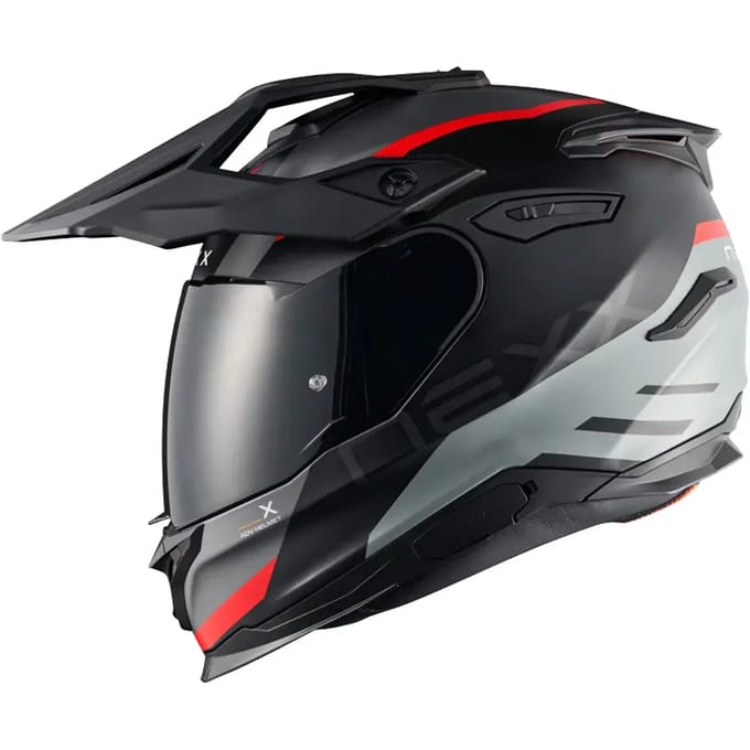 Nexx Y.TRAVL Quest Mat Zwart Rood Adventure Integraalhelm - Helm