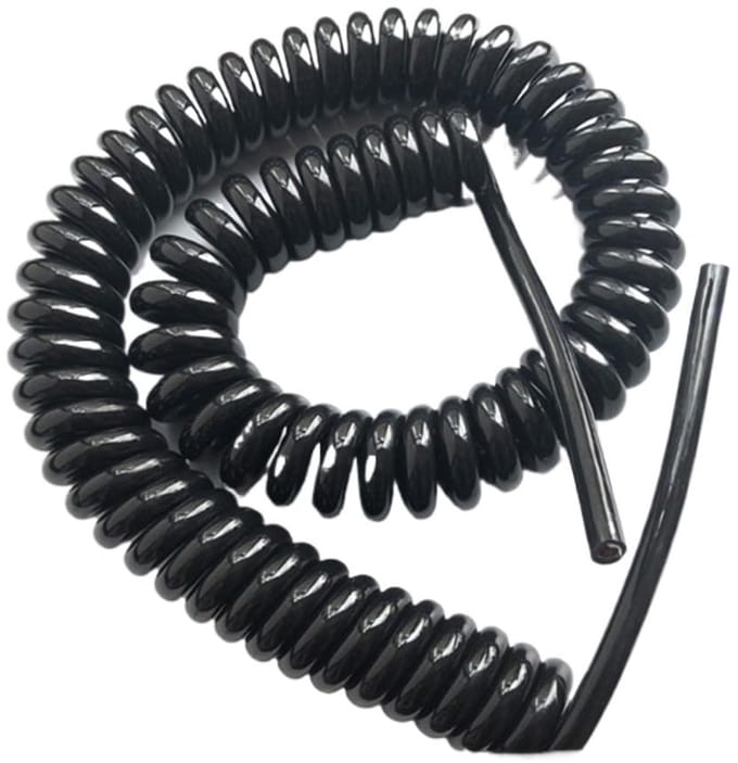 Spiraalkabel Netsnoer - Intrekbaar Koord - Flexibele Aansluiting - Verlengbare Lengte - 2.5 Meter - Zwart