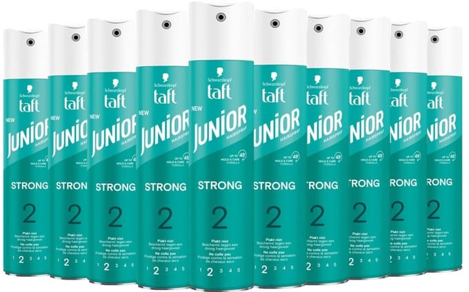 Taft Junior Haarlak - Strong - 10 x 250 ml - Voordeelverpakking