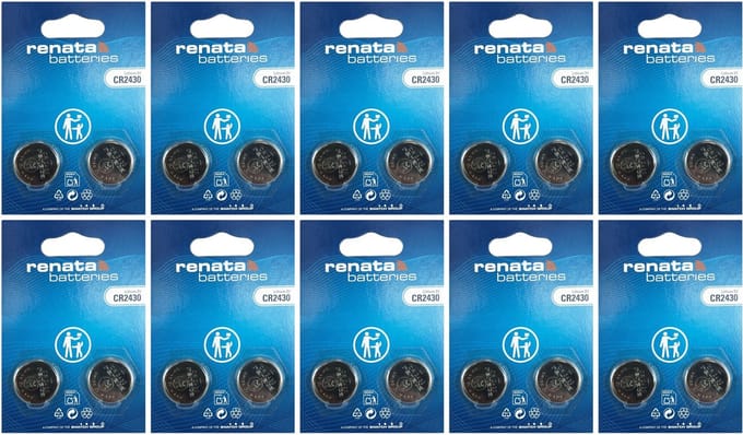 Renata - Knoopcel batterijen - CR2430 - Lithium - 3V - 20 stuks