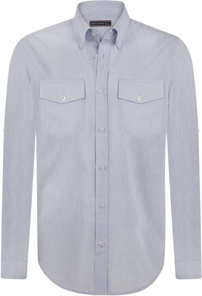Felix Hardy Linnen Katoen Blend Shirt - Overhemd Heren Blauw - M
