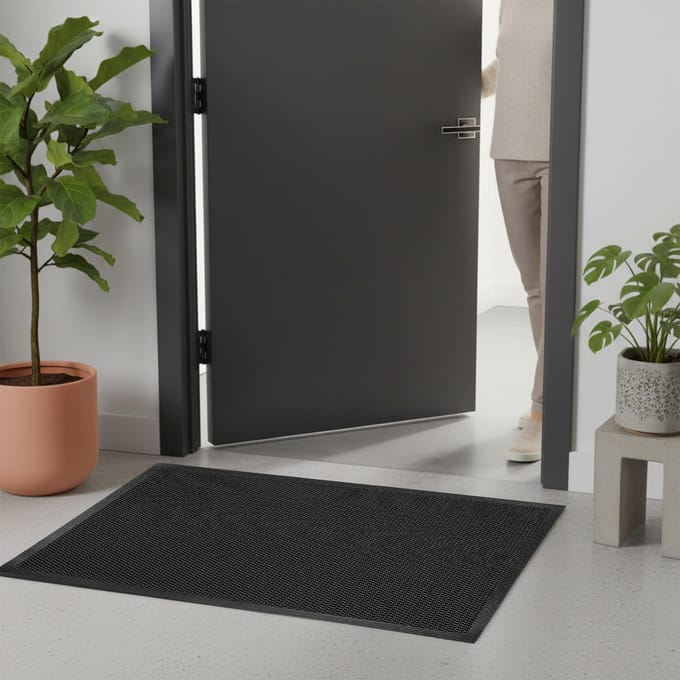Grote Binnendeurmat Antislip 60x90 cm Grijs - Vuil en Vocht Vanger