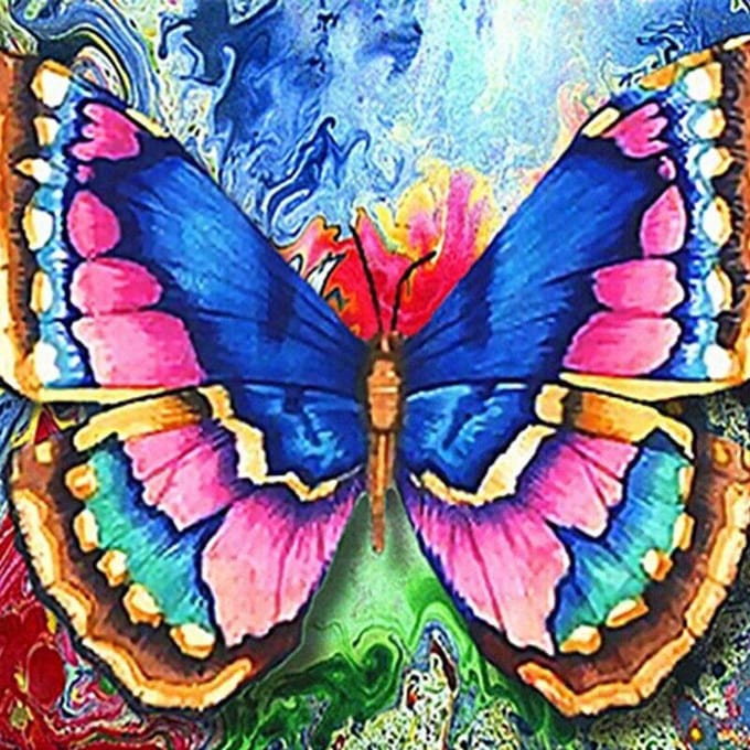 Diamant schilderij vlinder bloem volledige boor ronde dier diamant borduurwerk kruissteek 30x30CM blue