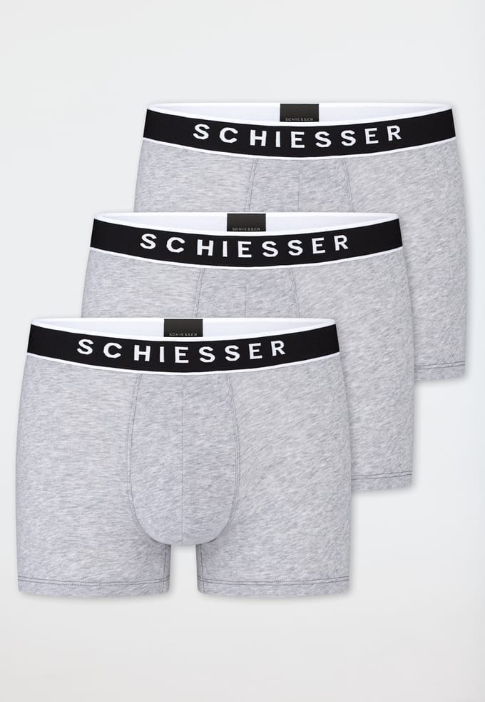 Shorts, set van 3, geweven elastische tailleband, grijs gemêleerd - 95/5 4