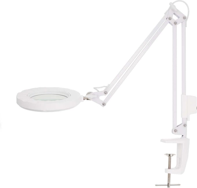 Nedis Loeplamp - Tafelklem - Vergrootglas - met LED Verlichting - Hobbylamp - Wit