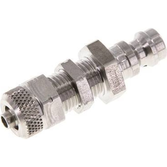 RVS 306L DN 5 Luchtkoppeling Insteeknippel 4x6 mm Push-On Schotkoppeling - CLP5-NB-SSL-P-4