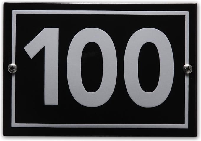 Huisnummer model Phil nr. 100