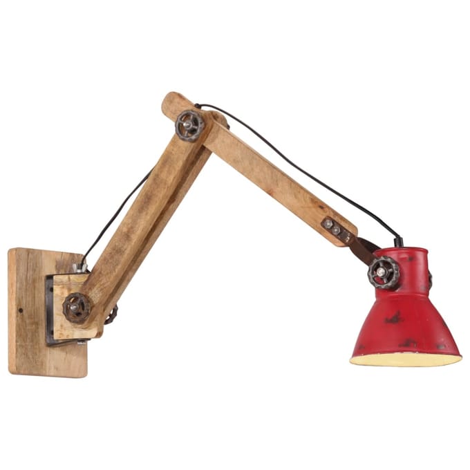 vidaXL Wandlamp 25 W E27 96x15x20 cm verweerd rood