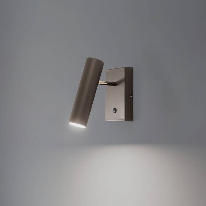 Luminex Axion wandlamp, 1-lamp, titaniumkleurig, staal