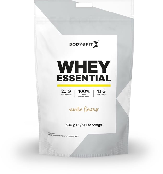 Body & Fit Whey Essential - Eiwitpoeder - Proteine Poeder - 100% Whey Eiwitconcentraat - Whey Protein - Eiwitshakes - Vanille - 500 gram (20 shakes)