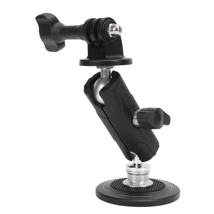 Magnetische Actiecamera Mount Multi-Hoek Verstelling met 1/4 Schroef 2 Kogelkoppen Buiten Auto Camera black