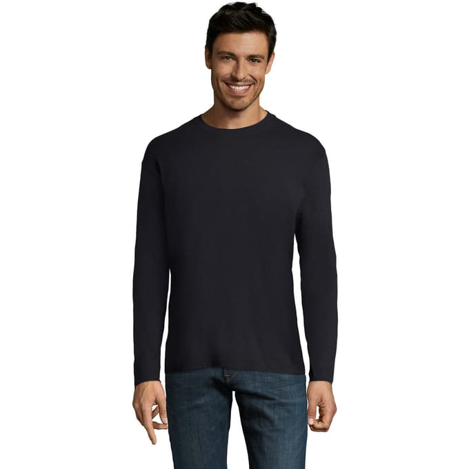SOLS Heren Monarch T-shirt met lange mouwen (Marine)