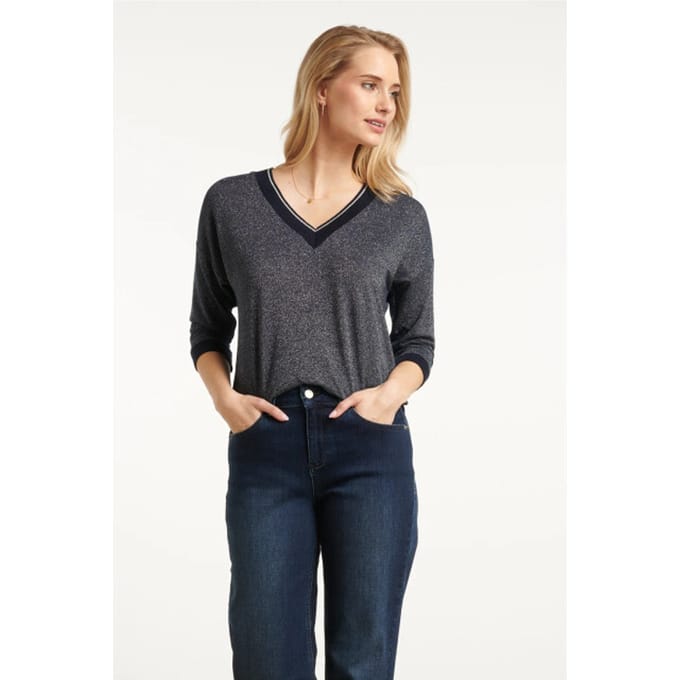 Smashed Lemon 25670 damesmet lurex losvallende top |