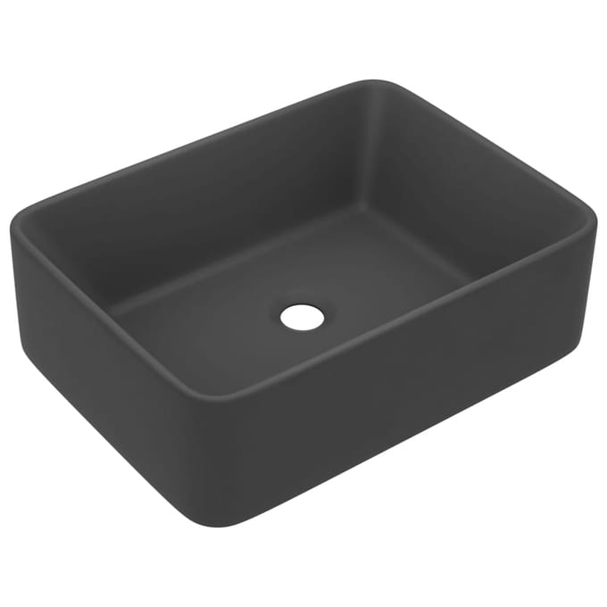 vidaXL - Wastafel - 41x30x12 - cm - keramiek - mat - donkergrijs
