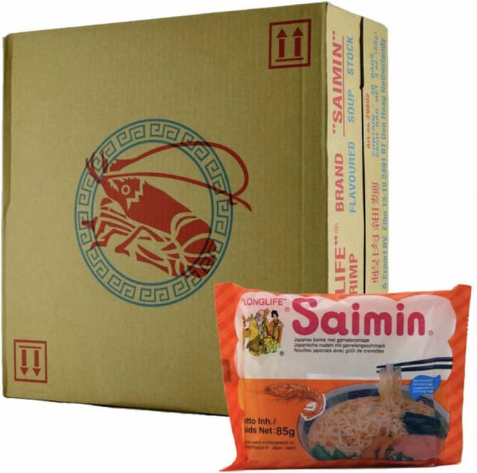 Long Life Saimin Instant Noodles - Shrimp - 85 gr x 30 stuks