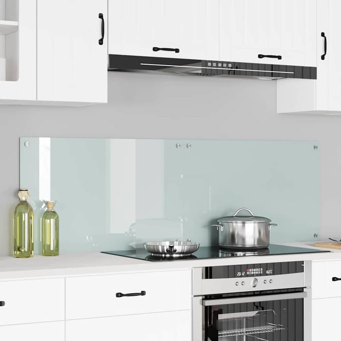vidaXL - Keukenachterwand - 2 - st - Wit - 80 - x - 50 - cm - gehard - glas