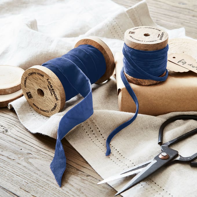 LOBERON Fluwelen lint set van 2 Liandis donkerblauw