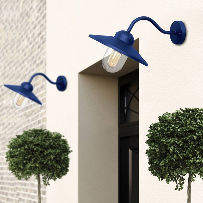 Elstead Lighting LED Wand Buitenlamp Klampenborg | 1X E27 Max 60W | IP44 | Dimbaar | Navy Blue