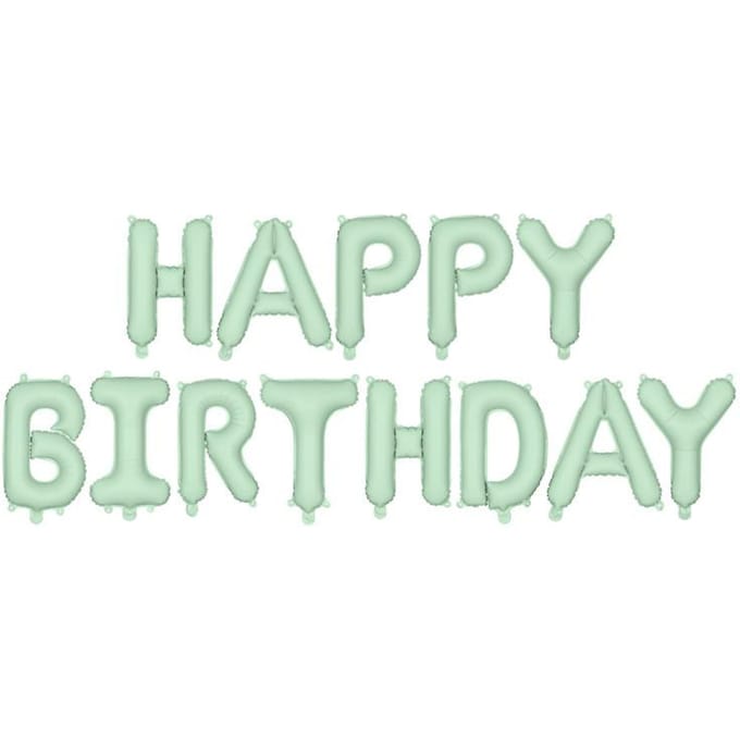 Folieballon Happy Birthday groen