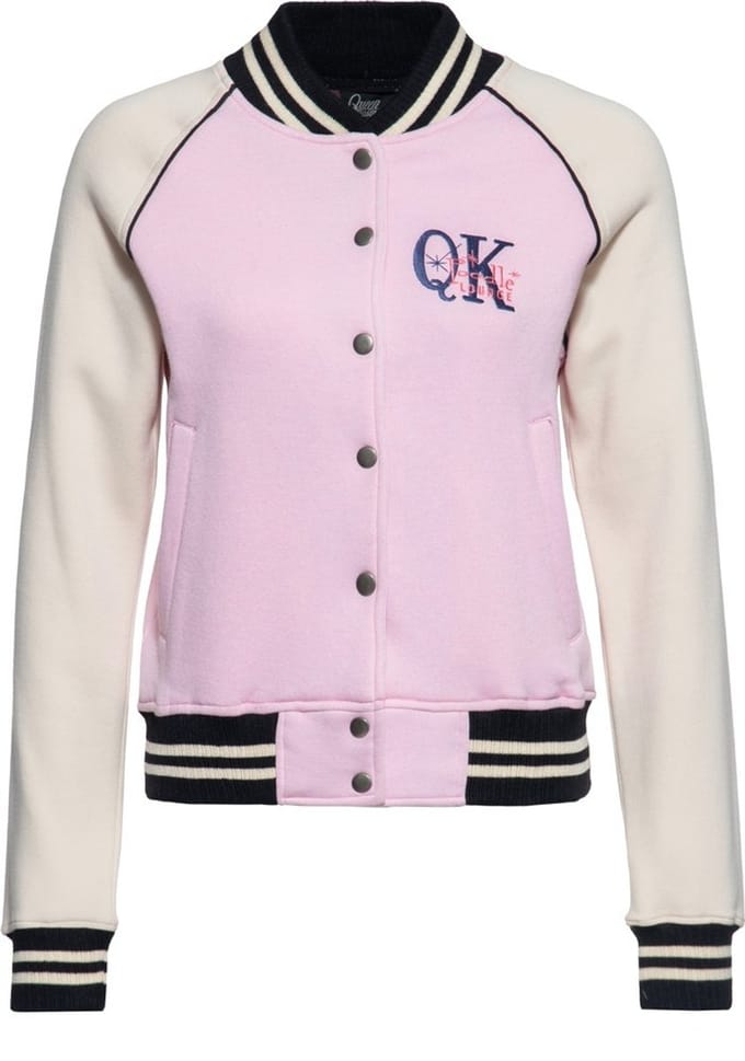 Queen Kerosin dames Poodle Lounge college-sweatjack roze