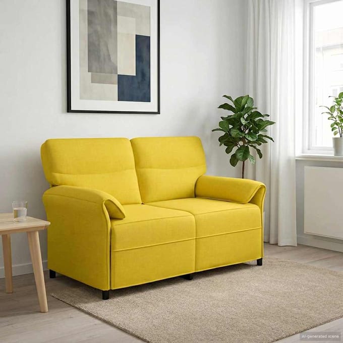 vidaXL - Bank - 100% - polyester - metalen - frame - MDF, - Multiplex