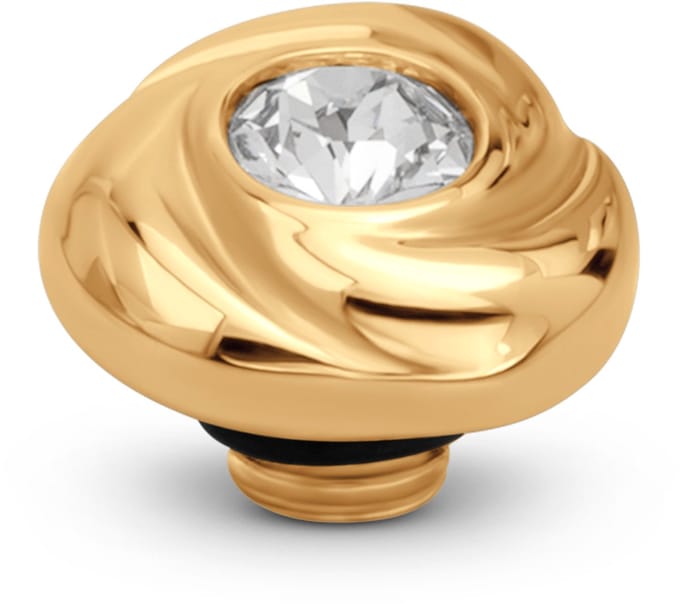 Melano Vivid Rosette Steentje Crystal | Goud