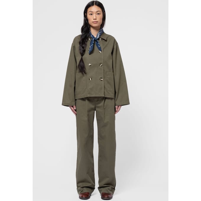 Nudie Jeans Bibbi Workwear Jacket Olive Größe: M | Militärjacken Outlet | Damen | Grün