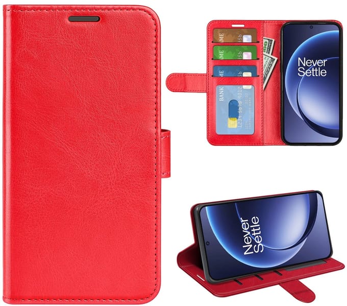 MobyDefend Hoesje - Geschikt voor OnePlus 15 - Wallet Book Case (Sluiting Achterkant) - Rood