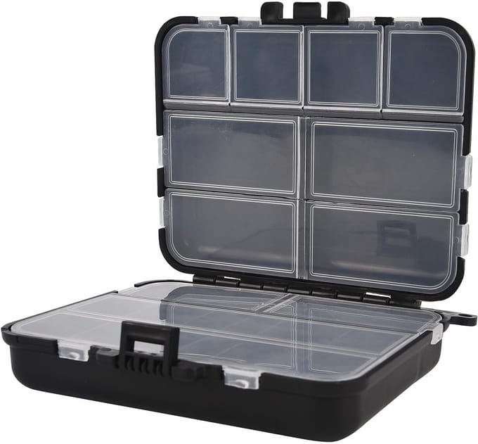 Dubbele Laags Vis Tackle Box met 16 Compartimenten - Ideaal voor Aas, Loodjes en Vistrips
