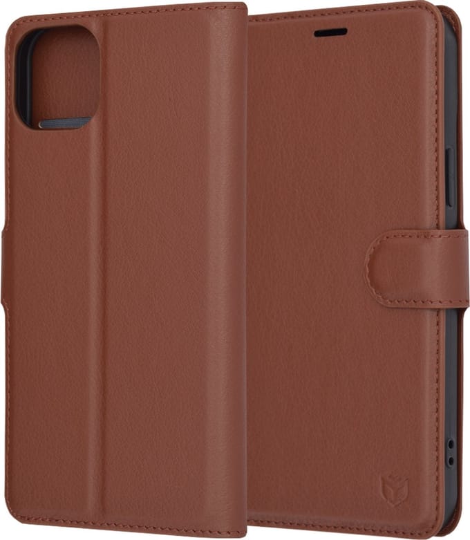Hoesje geschikt voor Apple iPhone 15 Plus - Techsuit Leather Folio Book Wallet Case - Bruin