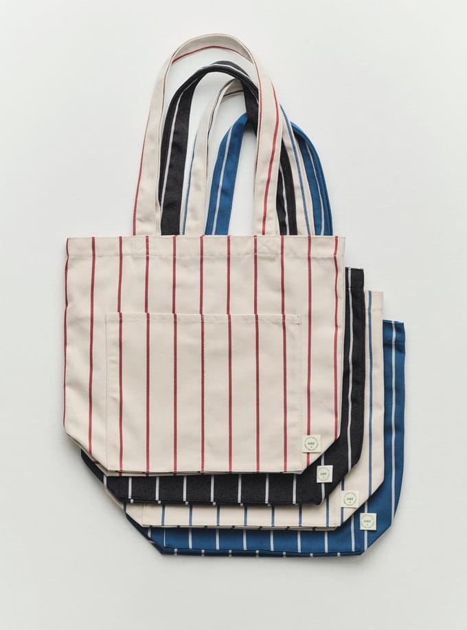 HAY Outdoormarkt boodschappentas - HAYMarketBeigebluestripe