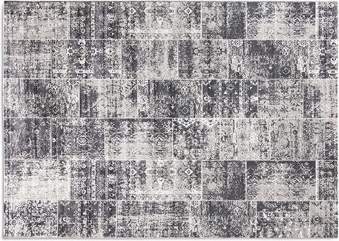Lifa Living - Vloerkleed - Grijs Tinten - Synthetisch Wol - Vintage - Patchwork - 133 x 200 cm