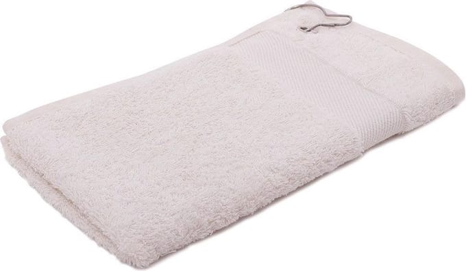 Arowell Golfhanddoek met clip 55 x 30 cm - 500 Gram - Licht naturel - 10 stuks