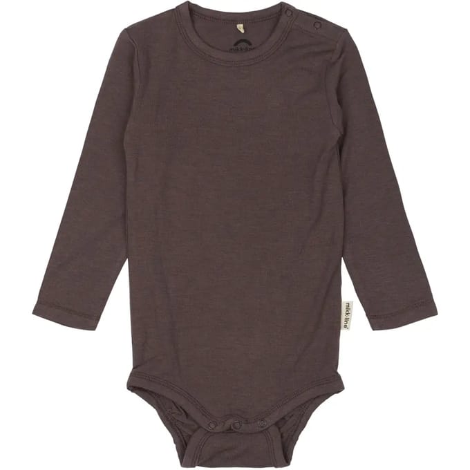 Lange mouwen body van wol/bamboe voor baby's Mikk-Line