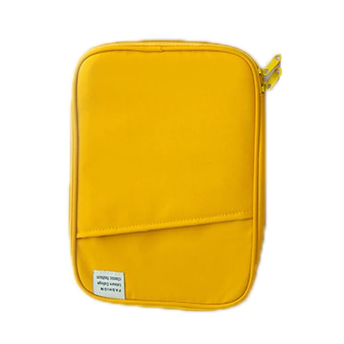 Housse pour tablette Sac Portable Métal Double Fermeture Éclair Mode Coton Sac de Rangement pour Tablette Housse de Protection Porte-documents jaune
